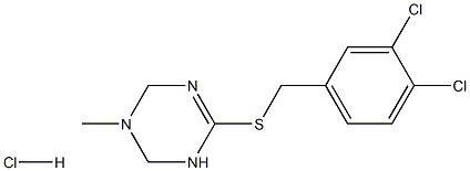 6-[(3,4-dichlorobenzyl)thio]-3-methyl-1,2,3,4-tetrahydro-1,3,5-triazine hydrochloride Structure
