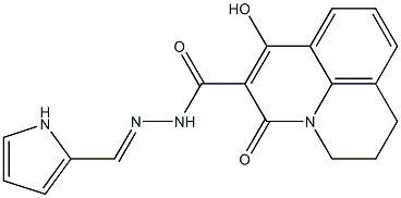 7-hydroxy-5-oxo-N'-[(E)-1H-pyrrol-2-ylmethylidene]-2,3-dihydro-1H,5H-pyrido[3,2,1-ij]quinoline-6-carbohydrazide 구조식 이미지