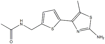 N-{[5-(2-amino-5-methyl-1,3-thiazol-4-yl)thien-2-yl]methyl}acetamide 구조식 이미지