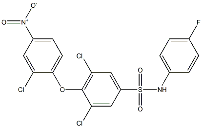 N1-(4-fluorophenyl)-3,5-dichloro-4-(2-chloro-4-nitrophenoxy)benzene-1-sulfonamide Structure