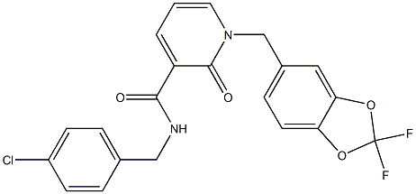 N-(4-chlorobenzyl)-1-[(2,2-difluoro-1,3-benzodioxol-5-yl)methyl]-2-oxo-1,2-dihydro-3-pyridinecarboxamide 구조식 이미지