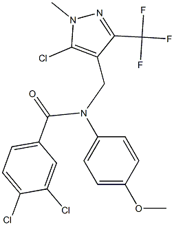 3,4-dichloro-N-{[5-chloro-1-methyl-3-(trifluoromethyl)-1H-pyrazol-4-yl]methyl}-N-(4-methoxyphenyl)benzenecarboxamide Structure