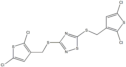 3,5-di{[(2,5-dichloro-3-thienyl)methyl]thio}-1,2,4-thiadiazole 구조식 이미지