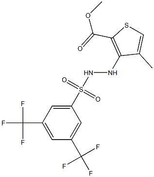 methyl 3-(2-{[3,5-di(trifluoromethyl)phenyl]sulfonyl}hydrazino)-4-methylthi ophene-2-carboxylate Structure