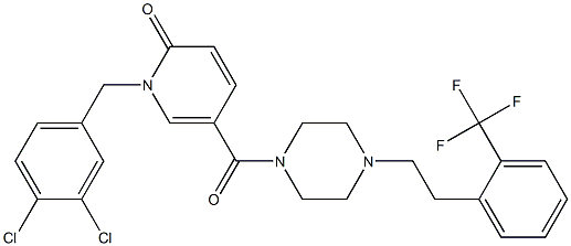 1-(3,4-dichlorobenzyl)-5-({4-[2-(trifluoromethyl)phenethyl]piperazino}carbonyl)-2(1H)-pyridinone Structure