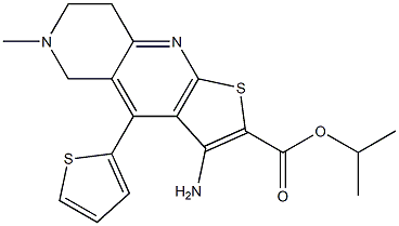 isopropyl 3-amino-6-methyl-4-(2-thienyl)-5,6,7,8-tetrahydrothieno[2,3-b][1,6]naphthyridine-2-carboxylate 구조식 이미지