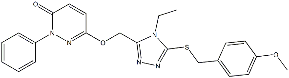 6-({4-ethyl-5-[(4-methoxybenzyl)sulfanyl]-4H-1,2,4-triazol-3-yl}methoxy)-2-phenyl-3(2H)-pyridazinone 구조식 이미지