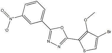 2-(4-bromo-3-methoxy-2-thienyl)-5-(3-nitrophenyl)-1,3,4-oxadiazole Structure