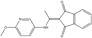 2-{1-[(6-methoxy-3-pyridinyl)amino]ethylidene}-1H-indene-1,3(2H)-dione 구조식 이미지