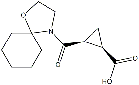(1R,2S)-2-(1-oxa-4-azaspiro[4.5]dec-4-ylcarbonyl)cyclopropanecarboxylic acid Structure