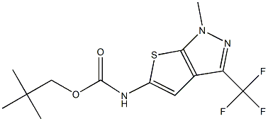 neopentyl N-[1-methyl-3-(trifluoromethyl)-1H-thieno[2,3-c]pyrazol-5-yl]carbamate 구조식 이미지