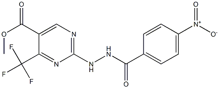 methyl 2-[2-(4-nitrobenzoyl)hydrazino]-4-(trifluoromethyl)pyrimidine-5-carboxylate Structure