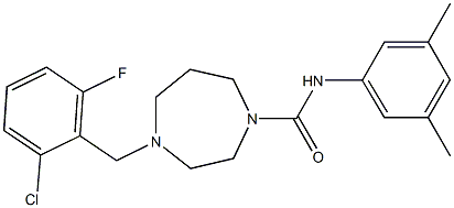 N1-(3,5-dimethylphenyl)-4-(2-chloro-6-fluorobenzyl)-1,4-diazepane-1-carboxamide 구조식 이미지