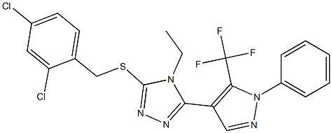 3-[(2,4-dichlorobenzyl)sulfanyl]-4-ethyl-5-[1-phenyl-5-(trifluoromethyl)-1H-pyrazol-4-yl]-4H-1,2,4-triazole Structure