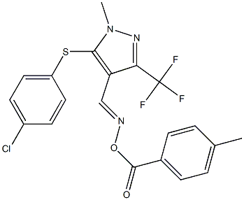 N-{[5-[(4-chlorophenyl)sulfanyl]-1-methyl-3-(trifluoromethyl)-1H-pyrazol-4-yl]methylene}-N-[(4-methylbenzoyl)oxy]amine Structure