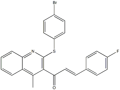 (E)-1-{2-[(4-bromophenyl)sulfanyl]-4-methyl-3-quinolinyl}-3-(4-fluorophenyl)-2-propen-1-one Structure