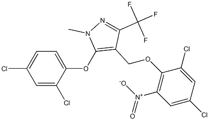 4-[(2,4-dichloro-6-nitrophenoxy)methyl]-5-(2,4-dichlorophenoxy)-1-methyl-3-(trifluoromethyl)-1H-pyrazole 구조식 이미지