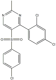 4-chlorophenyl 4-(2,4-dichlorophenyl)-2-methyl-5-pyrimidinyl sulfone 구조식 이미지