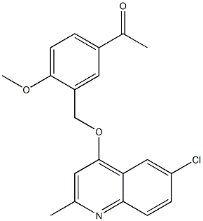 1-(3-{[(6-chloro-2-methyl-4-quinolyl)oxy]methyl}-4-methoxyphenyl)ethan-1-one Structure