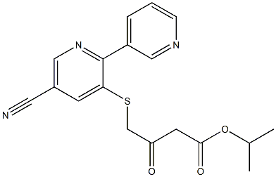 isopropyl 4-[(5-cyano-2,3'-bipyridin-6-yl)thio]-3-oxobutanoate 구조식 이미지