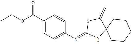 ethyl 4-[(4-methylidene-3-thia-1-azaspiro[4.5]dec-2-yliden)amino]benzoate 구조식 이미지