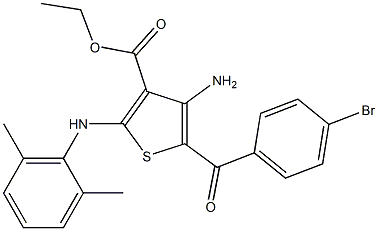 ethyl 4-amino-5-(4-bromobenzoyl)-2-(2,6-dimethylanilino)thiophene-3-carboxylate 구조식 이미지