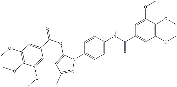 3-methyl-1-{4-[(3,4,5-trimethoxybenzoyl)amino]phenyl}-1H-pyrazol-5-yl 3,4,5-trimethoxybenzoate 구조식 이미지