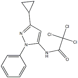 N1-(3-cyclopropyl-1-phenyl-1H-pyrazol-5-yl)-2,2,2-trichloroacetamide 구조식 이미지