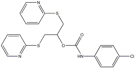 2-(2-pyridylthio)-1-[(2-pyridylthio)methyl]ethyl N-(4-chlorophenyl)carbamate 구조식 이미지