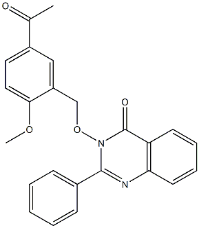 3-[(5-acetyl-2-methoxybenzyl)oxy]-2-phenyl-3,4-dihydroquinazolin-4-one 구조식 이미지