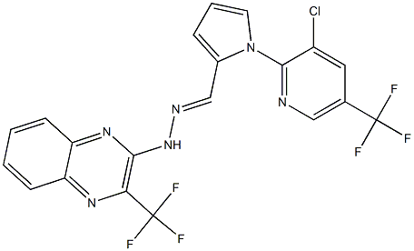1-[3-chloro-5-(trifluoromethyl)-2-pyridinyl]-1H-pyrrole-2-carbaldehyde N-[3-(trifluoromethyl)-2-quinoxalinyl]hydrazone Structure