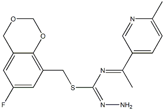 (6-fluoro-4H-1,3-benzodioxin-8-yl)methyl N-[1-(6-methyl-3-pyridyl)ethylidene]aminomethanehydrazonothioate 구조식 이미지