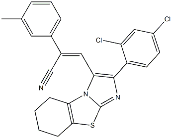 (Z)-3-[2-(2,4-dichlorophenyl)-5,6,7,8-tetrahydroimidazo[2,1-b][1,3]benzothiazol-3-yl]-2-(3-methylphenyl)-2-propenenitrile 구조식 이미지