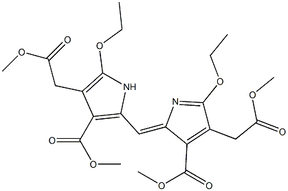 methyl 5-ethoxy-2-{[5-ethoxy-3-(methoxycarbonyl)-4-(2-methoxy-2-oxoethyl)-2H-pyrrol-2-yliden]methyl}-4-(2-methoxy-2-oxoethyl)-1H-pyrrole-3-carboxylate 구조식 이미지