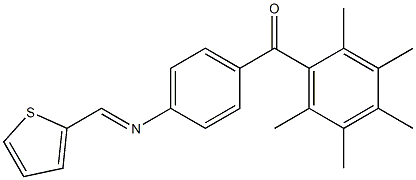 (2,3,4,5,6-pentamethylphenyl){4-[(2-thienylmethylidene)amino]phenyl}methano ne 구조식 이미지