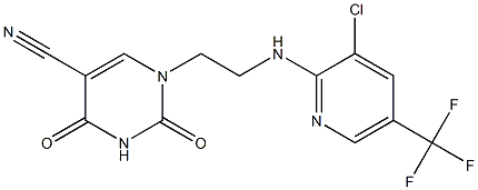1-(2-{[3-chloro-5-(trifluoromethyl)-2-pyridinyl]amino}ethyl)-2,4-dioxo-1,2,3,4-tetrahydro-5-pyrimidinecarbonitrile Structure