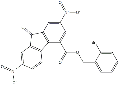 2-bromobenzyl 2,7-dinitro-9-oxo-9H-4-fluorenecarboxylate 구조식 이미지