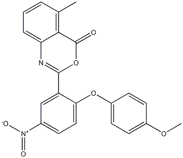 2-[2-(4-methoxyphenoxy)-5-nitrophenyl]-5-methyl-4H-3,1-benzoxazin-4-one 구조식 이미지