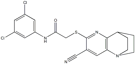 2-{[4-cyano-1,6-diazatricyclo[6.2.2.0~2,7~]dodeca-2(7),3,5-trien-5-yl]sulfanyl}-N-(3,5-dichlorophenyl)acetamide Structure
