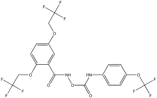 2,5-bis(2,2,2-trifluoroethoxy)-N-({[4-(trifluoromethoxy)anilino]carbonyl}oxy)benzenecarboxamide Structure