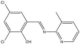2,4-dichloro-6-{[(3-methyl-2-pyridyl)imino]methyl}phenol 구조식 이미지