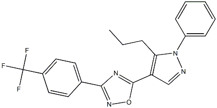 5-(1-phenyl-5-propyl-1H-pyrazol-4-yl)-3-[4-(trifluoromethyl)phenyl]-1,2,4-oxadiazole 구조식 이미지
