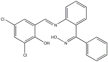 {2-[(3,5-dichloro-2-hydroxybenzylidene)amino]phenyl}(phenyl)methanone oxime 구조식 이미지