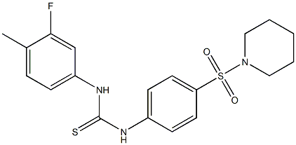 N-(3-fluoro-4-methylphenyl)-N'-[4-(piperidinosulfonyl)phenyl]thiourea 구조식 이미지