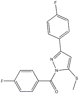 (4-fluorophenyl)[3-(4-fluorophenyl)-5-(methylthio)-1H-pyrazol-1-yl]methanone 구조식 이미지