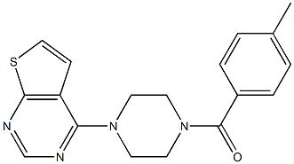 (4-methylphenyl)(4-thieno[2,3-d]pyrimidin-4-ylpiperazino)methanone Structure