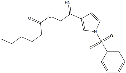 3-[(hexanoyloxy)ethanimidoyl]-1-(phenylsulfonyl)-1H-pyrrole Structure