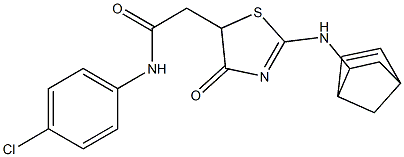 N1-(4-chlorophenyl)-2-[2-(bicyclo[2.2.1]hept-5-en-2-ylamino)-4-oxo-4,5-dihydro-1,3-thiazol-5-yl]acetamide Structure