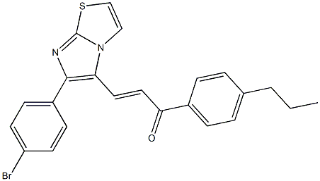 3-[6-(4-bromophenyl)imidazo[2,1-b][1,3]thiazol-5-yl]-1-(4-propylphenyl)-2-propen-1-one Structure