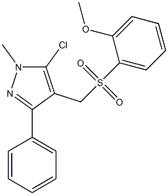 5-chloro-4-{[(2-methoxyphenyl)sulfonyl]methyl}-1-methyl-3-phenyl-1H-pyrazole Structure